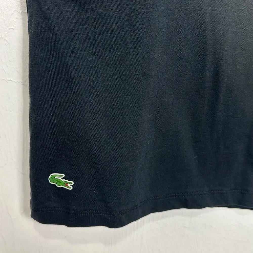Lacoste Slim Fit Crew Neck Short Sleeve Cotton T-shirt In Black Size M